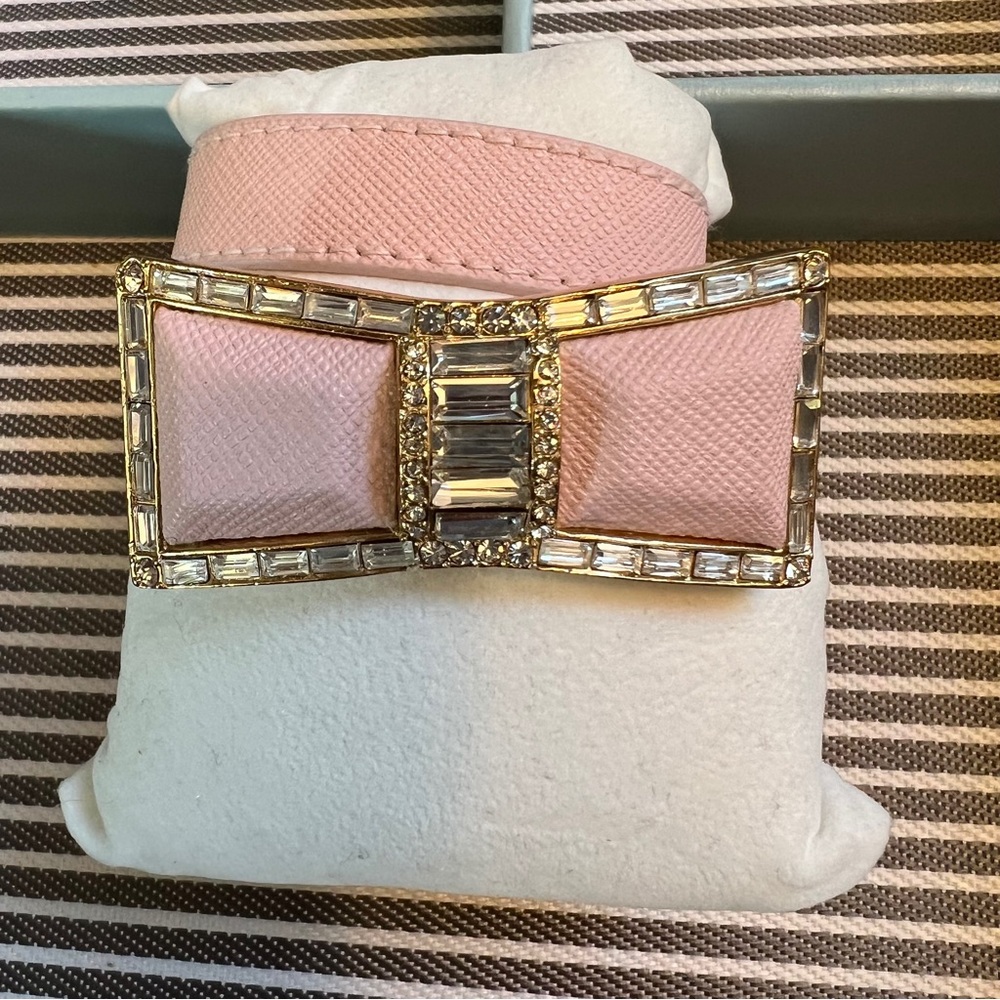 Kate Spade Bow Wrap Bracelet Jackpot jewels pink saffiano leather NWOT - Picture 3 of 8
